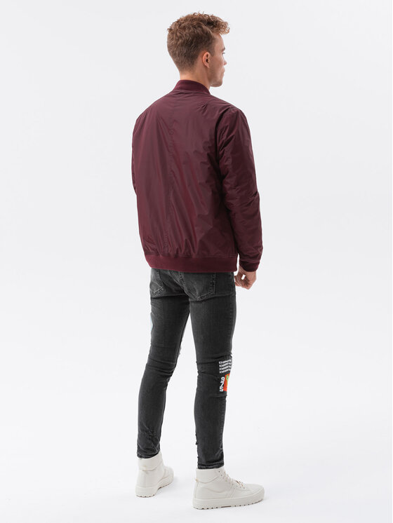 Ombre Ombre Bunda bomber C538 Bordó Regular Fit