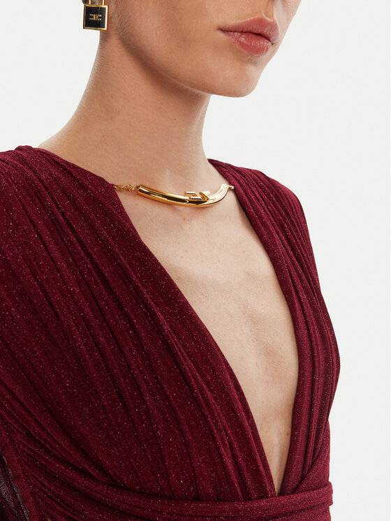 Elisabetta Franchi Elisabetta Franchi Večernja haljina AB-R15-56E2-V690 Tamnocrvena Regular Fit