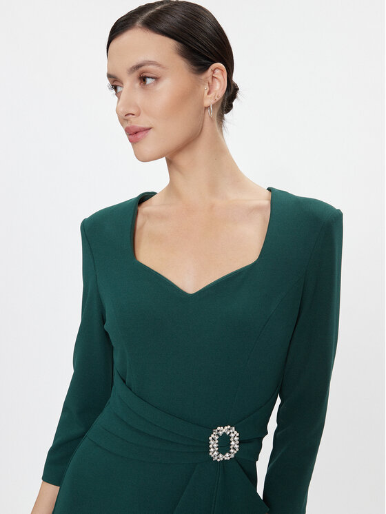 Rinascimento Rinascimento Kokteilinė suknelė CFC0116131003 Žalia Slim Fit