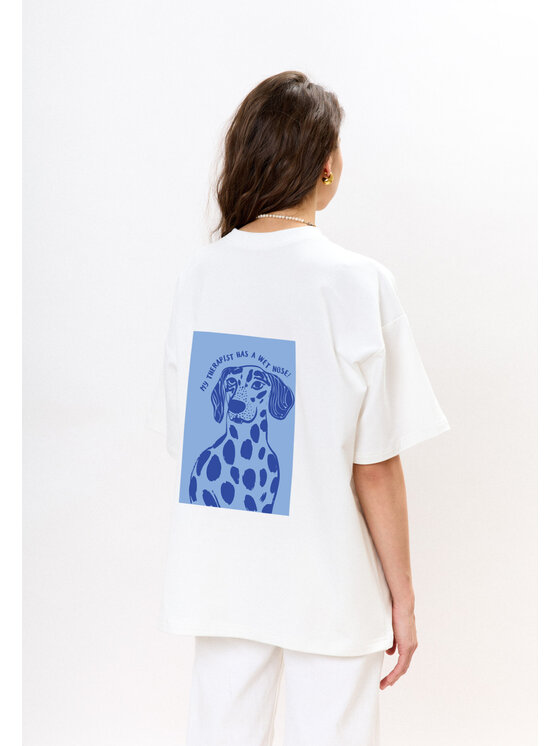 Mirons Mirons T-Shirt Print Biały Oversize