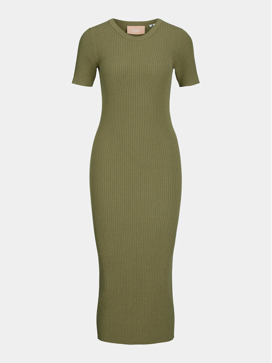 JJXX JJXX Pletena obleka Ellie 12254342 Zelena Slim Fit