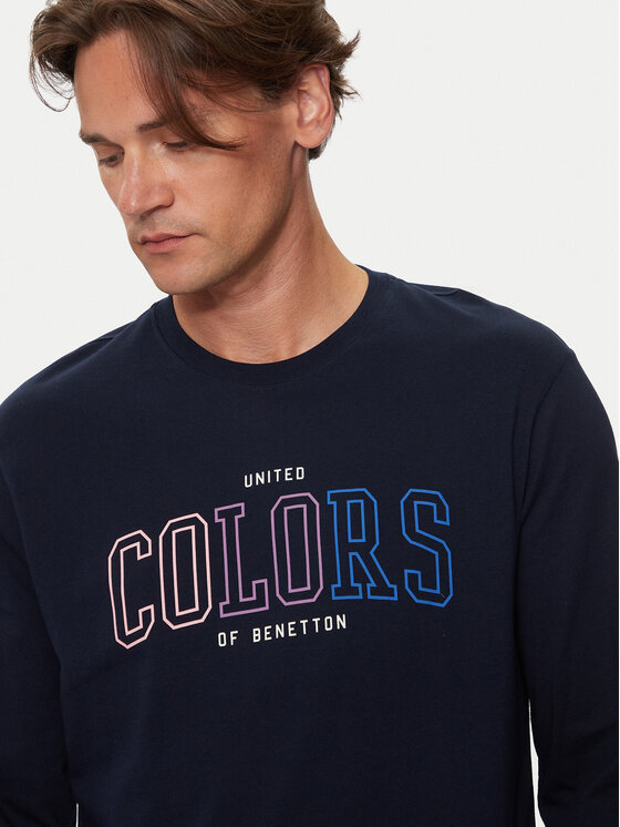 United Colors Of Benetton United Colors Of Benetton S dlouhým rukávem 3I1XU109C Tmavomodrá Regular Fit