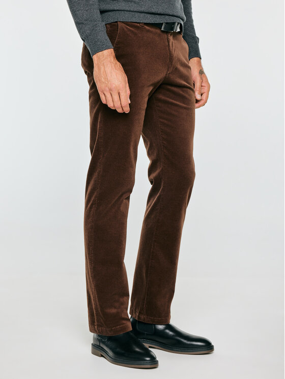 BIG STAR BIG STAR Chinosy TREVISEY Brązowy Basic Fit
