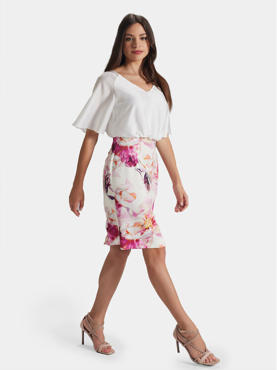 Swing Swing Koktel haljina 5AG16100 Šarena Slim Fit