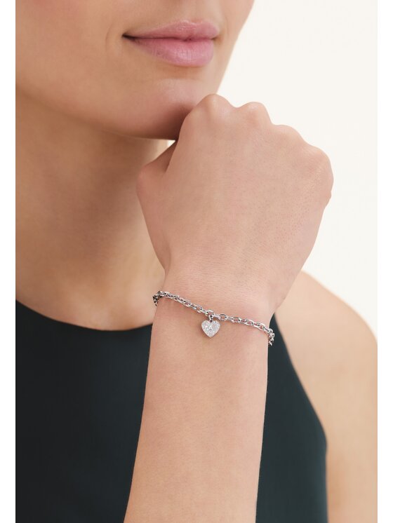 Rosefield Rosefield Bransoletka DIAMOND HEARTS Srebrny