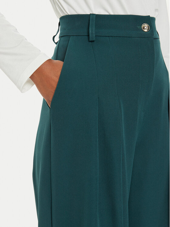 Maryley Maryley Spodnie materiałowe 24IB579/43GU Zielony Regular Fit
