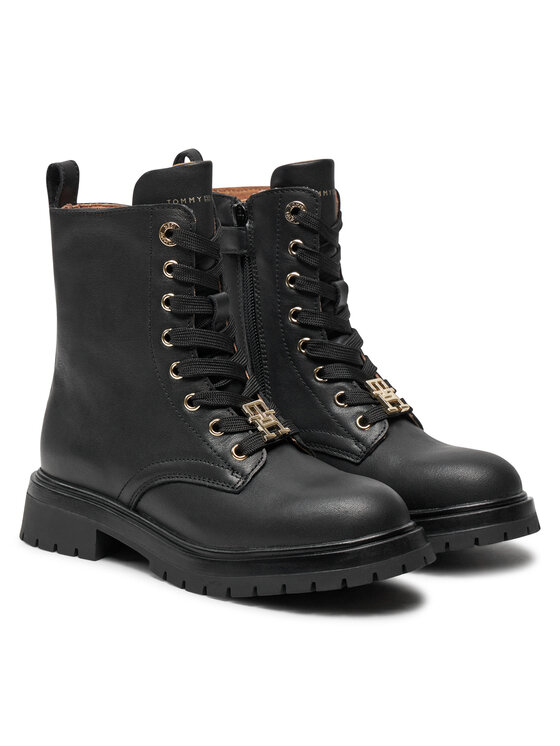 Tommy Hilfiger Tommy Hilfiger Schnürstiefeletten Lace Up Bootie T3A5-33568-0092 M Schwarz