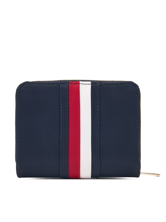 Tommy Hilfiger Tommy Hilfiger Portofel Th Icon Med Za W/Flap Nylon Corp AW0AW19164 Bleumarin