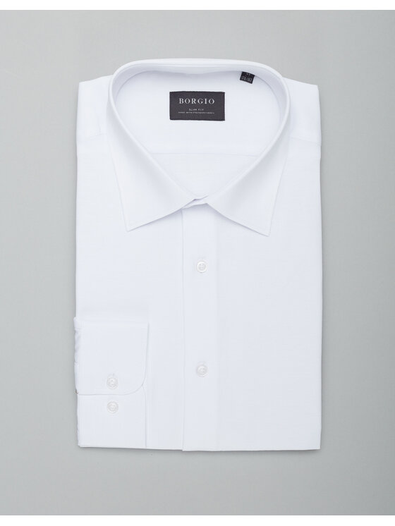 Borgio Borgio Koszula fabrizia Biały Slim Fit