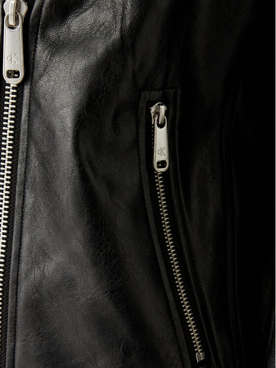 Calvin Klein Jeans Calvin Klein Jeans Jacke aus Kunstleder LV047G515G Schwarz Relaxed Fit