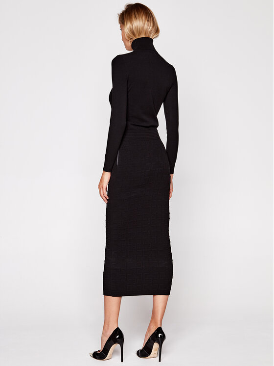 Elisabetta Franchi Elisabetta Franchi Sukienka dzianinowa AM-56Q-06E2-V499 Czarny Slim Fit