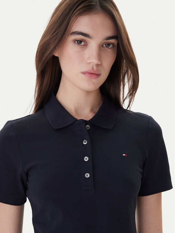 Tommy Hilfiger Tommy Hilfiger Polo 1985 WW0WW42047 Granatowy Slim Fit