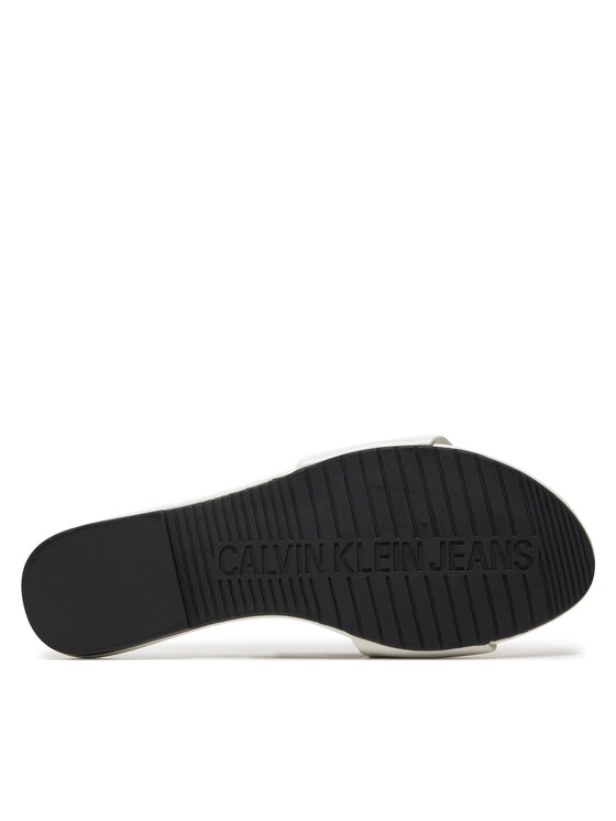 Calvin Klein Jeans Calvin Klein Jeans Natikače Flat Sandal Slide Mg Met YW0YW01348 Bijela
