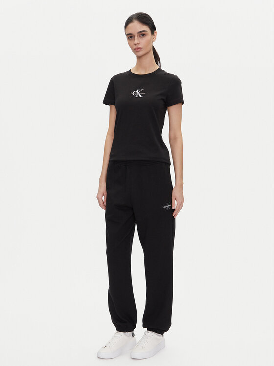 Calvin Klein Jeans Calvin Klein Jeans Spodnie dresowe Monologo LV047B235G Czarny Regular Fit