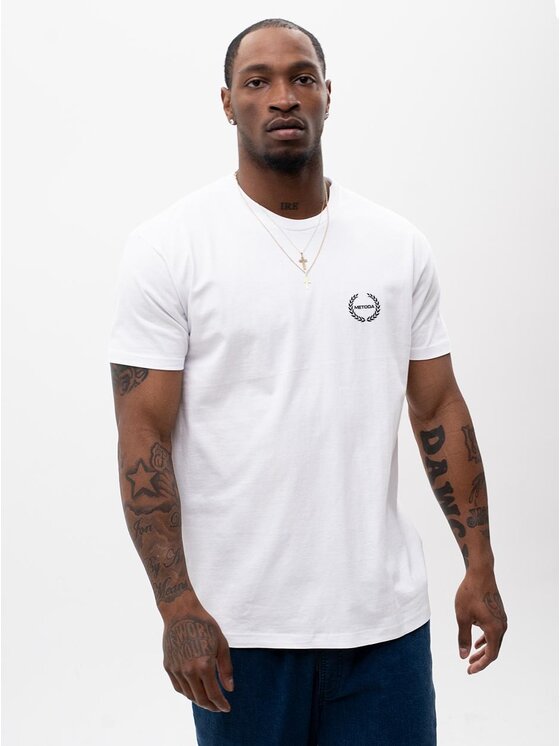 Metoda Sport Metoda Sport T-Shirt Koszulka Z Krótkim Rękawem Biała Metoda Sport Mini Laur L Biały Regular Fit