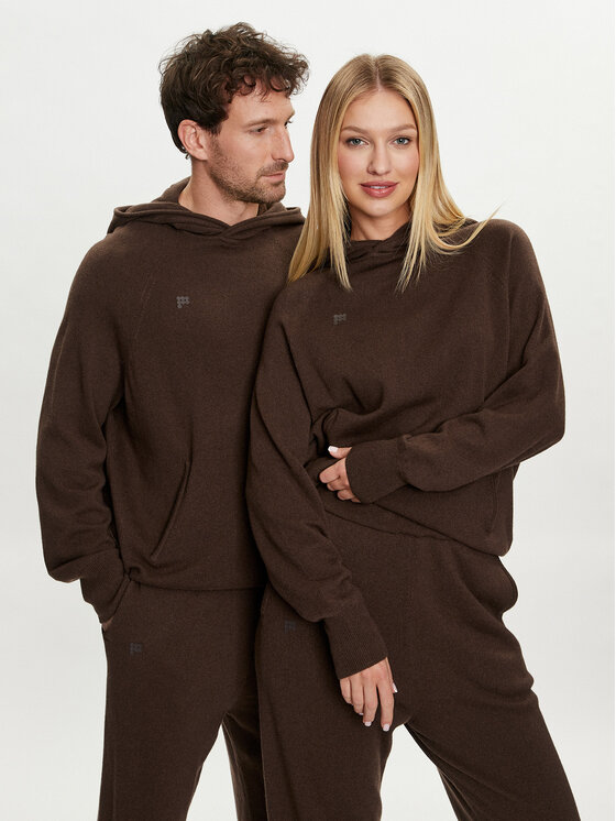 Pangaia Mikina Archive Recycled Cashmere Hnedá Loose Fit