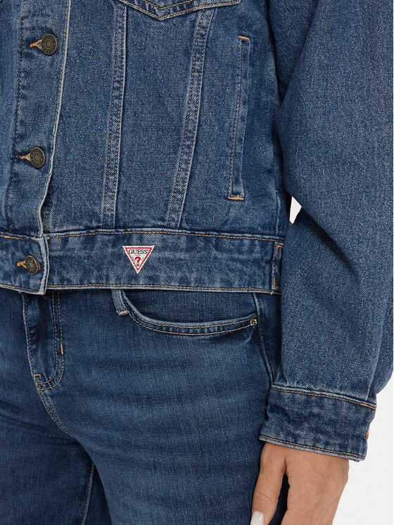Guess Jeans Guess Jeans Jeansová bunda W4YN56 D5CC3 Tmavomodrá Oversize