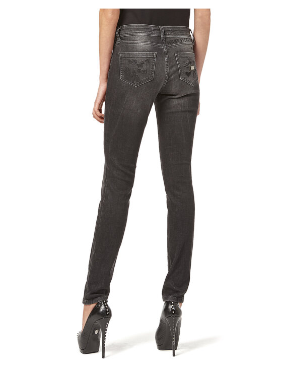 PHILIPP PLEIN PHILIPP PLEIN Jegginsy 30879 Czarny Jegging Fit