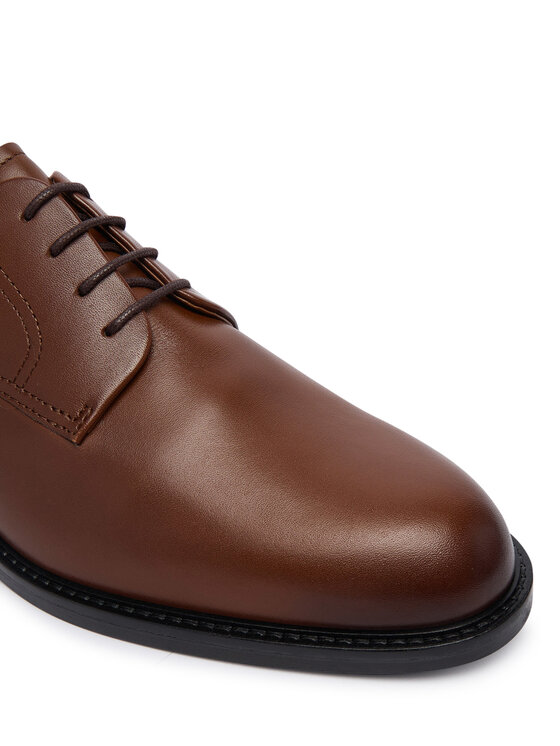 Tommy Hilfiger Tommy Hilfiger Nizki čevlji Corporate Dressy Lth FM0FM06023 Rjava