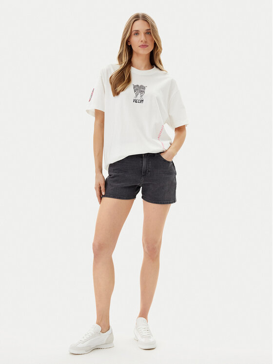 Volcom Volcom T-krekls Alix 3 B3512507 Balts Oversize