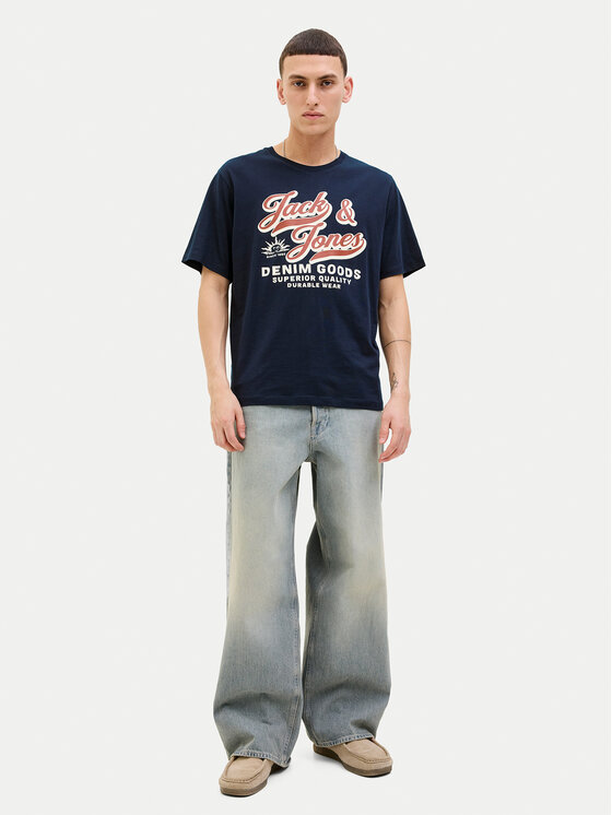 Jack & Jones Jack & Jones T-Shirt Logo 12279535 Granatowy Standard Fit