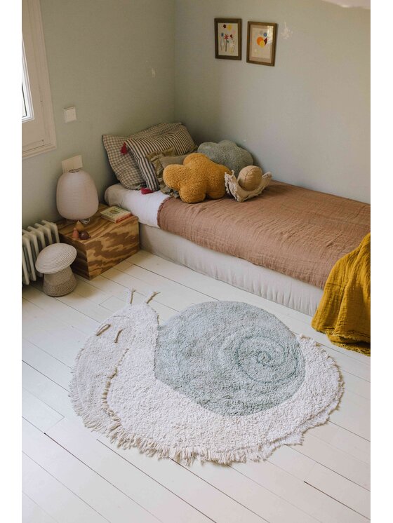 Lorena Canals Lorena Canals Dywan dziecięcy Dywan bawełniany Ślimak Animal Rugs Zielony