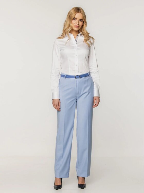Willsoor Willsoor Spodnie damskie 67953 Niebieski Regular Fit