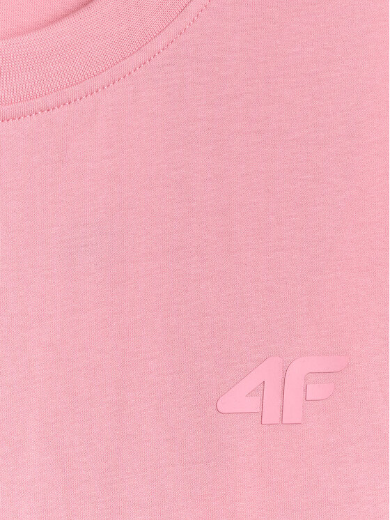 4F 4F T-Shirt BASIC+ Różowy jasny Regular Fit