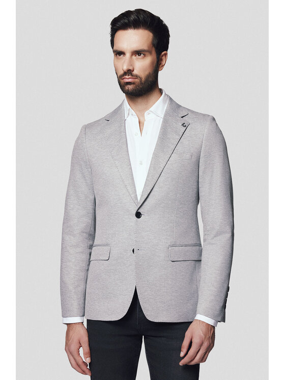 Lancerto Lancerto Marynarka Cesena MA131224000005 Szary Slim Fit