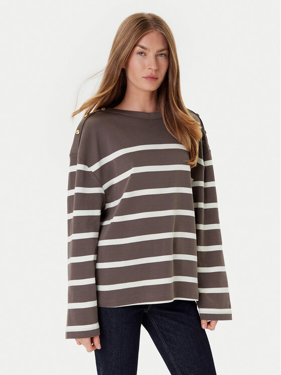 Tommy Hilfiger Tommy Hilfiger Bluză Gold Button WW0WW45760 Maro Relaxed Fit