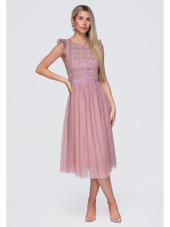 Ombre Ombre Sukienka wieczorowa LA-OM-DLR423 Różowy Slim Fit