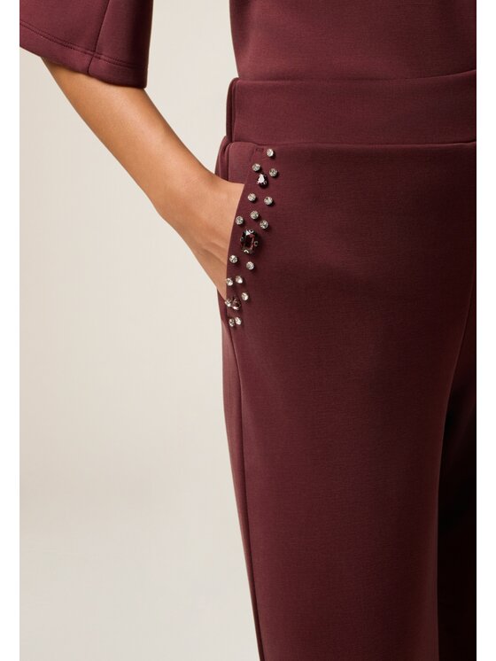 Oltre Oltre Pantaloni di tessuto P801J002486N036 Bordeaux Baggy Fit