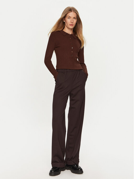 ViCOLO ViCOLO Svetr 22095S Hnědá Slim Fit