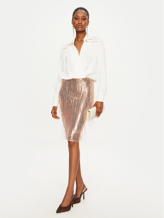Rinascimento Rinascimento Suknja olovka CFC0121688003 Zlatna Slim Fit