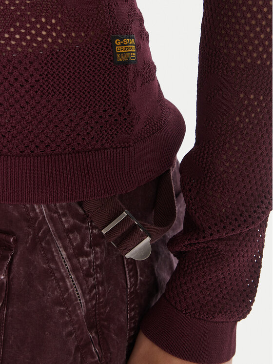 G-Star Raw G-Star Raw Blúzka Pointelle D26657-B754 Bordová Slim Fit