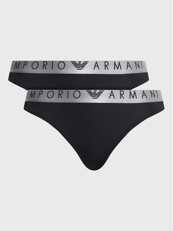 emporio armani underwear lot de 2 culottes classiques 163334 3r235 00020 noir