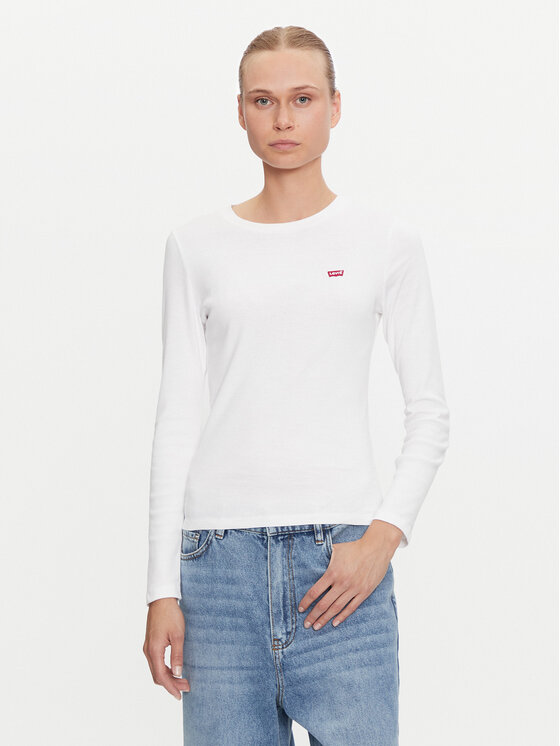 Levi's Blúzka Essential Housemark 000KL-0000 Biela Regular Fit