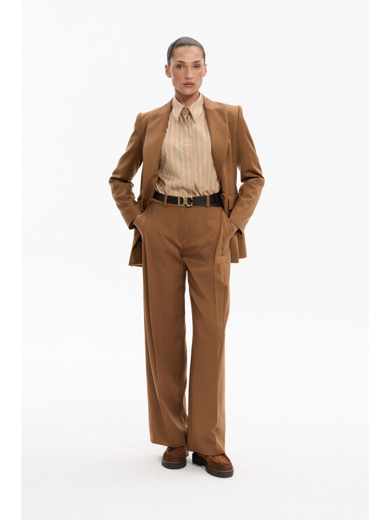 Deni Cler Milano Deni Cler Milano Spodnie materiałowe W-DC-5273-F5-C2-18-1 Brązowy Regular Fit
