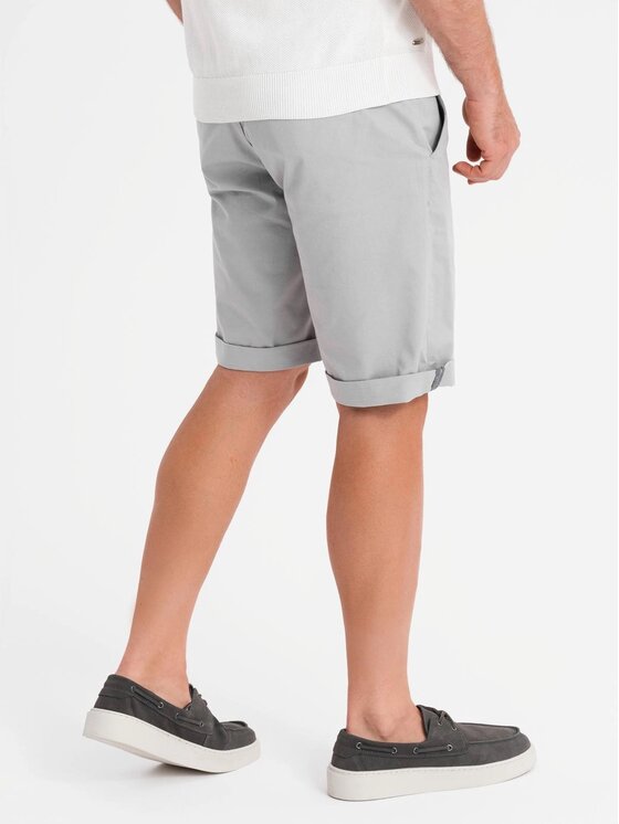 Ombre Ombre Szorty materiałowe OM-SRCS-0197 Szary Regular Fit