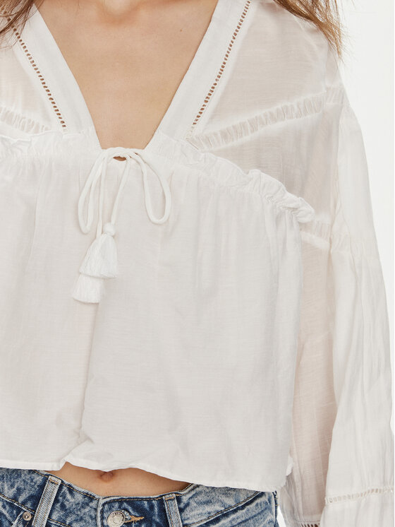Gina Tricot Gina Tricot Bluse 22685 Weiß Loose Fit