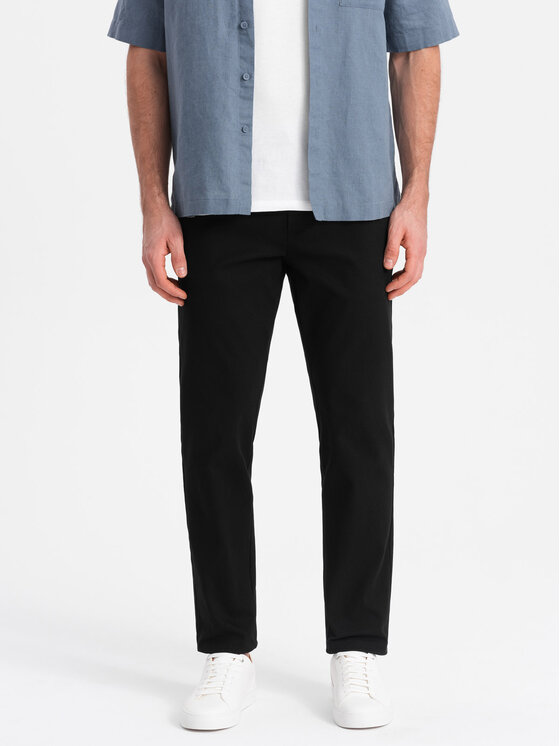 Ombre Ombre Chinosy OM-PACP-0186 Czarny Slim Fit