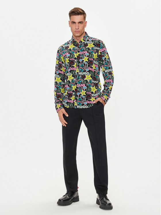 HUGO Hugo Koszula Ermo 50520083 Czarny Slim Fit