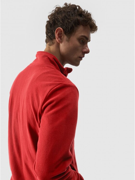 4F 4F Felpa di pile 4FWMM00TFLEM289-60S Rosso Regular Fit