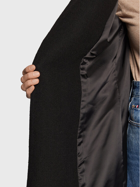 NAF NAF NAF NAF Вовняне пальто Achamu THNH2 Чорний Regular Fit
