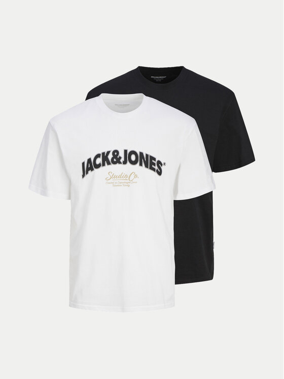 Jack&Jones Set 2 Majice Bronx 12271571 Crna Relaxed Fit