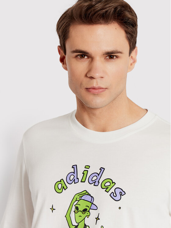 adidas adidas Longsleeve Stoked Alien HC7142 Biały Regular Fit