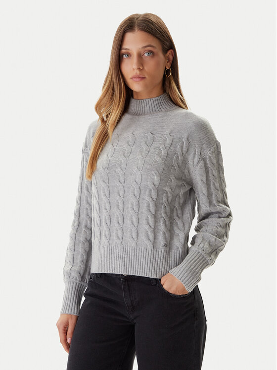 Guess Guess Krekls ar augstu apkakli W5BR30 Z1192 Pelēks Relaxed Fit