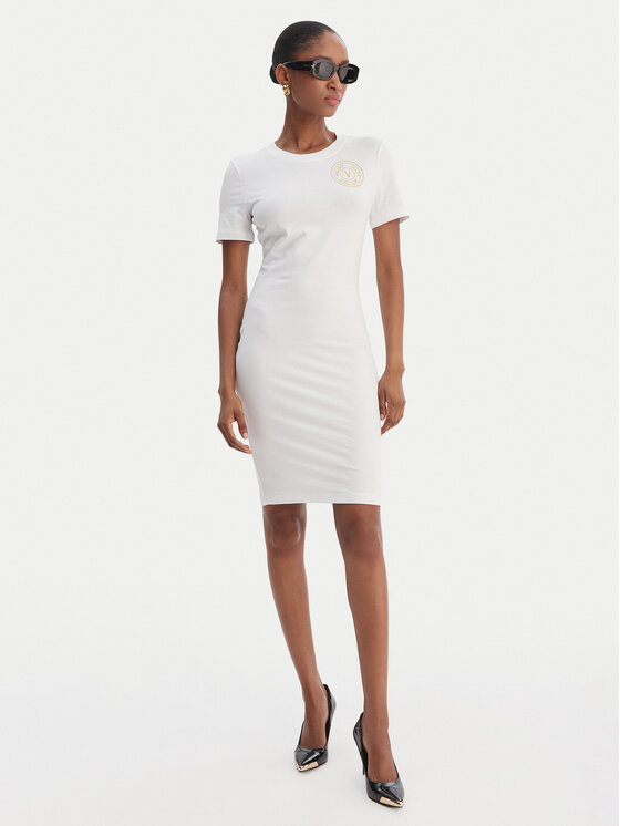 Versace Jeans Couture Versace Jeans Couture Kleid für den Alltag 80HAOT02 CJ03T Weiß Slim Fit