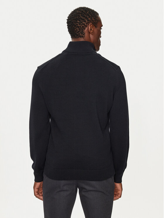 Gant Gant Sveter Casual Cotton Half Zip 8030170 Čierna Regular Fit
