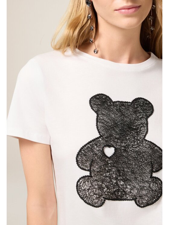 Oltre Oltre T-Shirt G095J004550N0S1 Biały Regular Fit